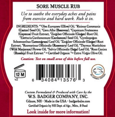 Sore Muscle Rub * Badger Supplement - Conners Clinic